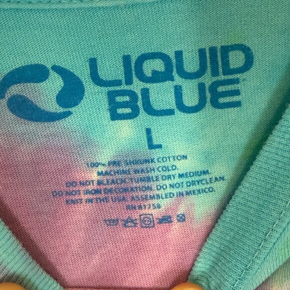 Liquid Blue Grateful Dead T-Shirt Retro Tie Dye Spiral Bear Large - Picture 4 of 6